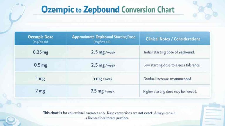 Ozempic to Zepbound Conversion Chart